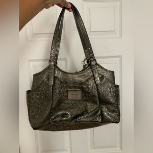 Nicole Miller Metallic Satchel Bag